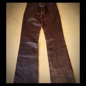Coach Dark Brown Leather Pants